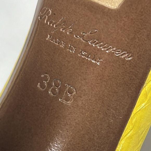 Ralph Lauren purple label woman’s Yellow High Heels size 38 made in Italy. - Picture 10 of 16